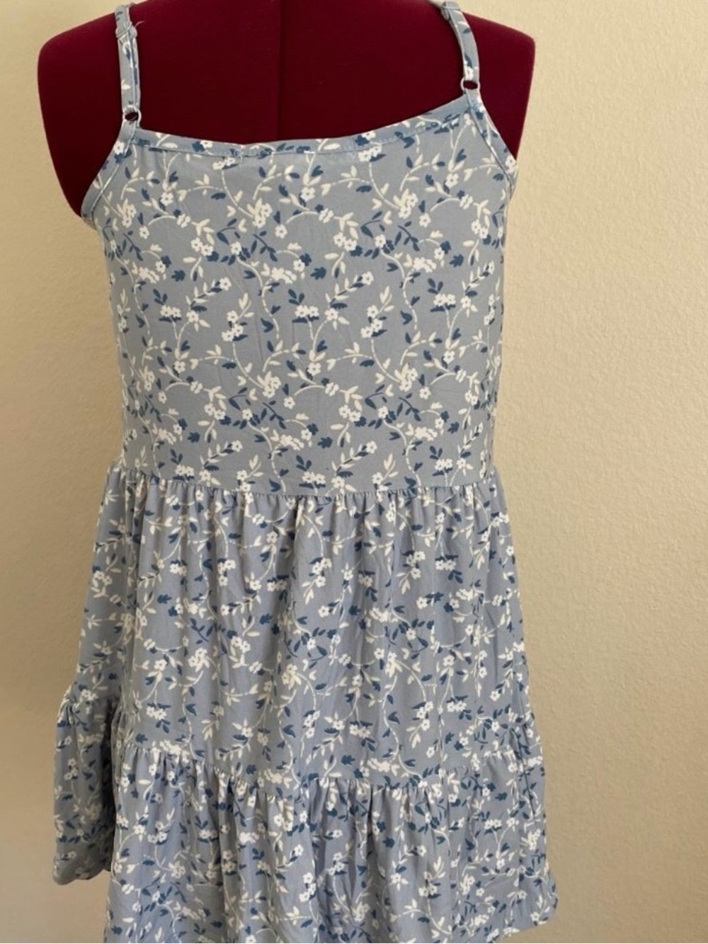 Light Blue Floral Spaghetti-Strap Sundress